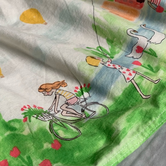 Yellow and green, Summer Scene Dress. New,handmade - Picture 2 of 2